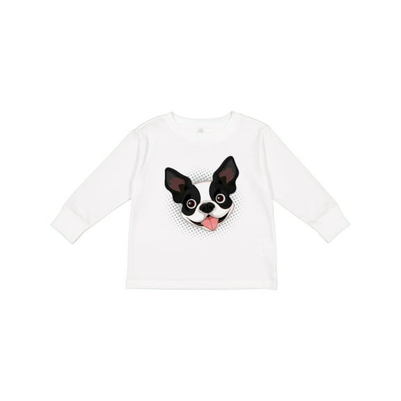 Inktastic Boston Terrier Dog Gift Boys or Girls Long Sleeve Toddler T-Shirt