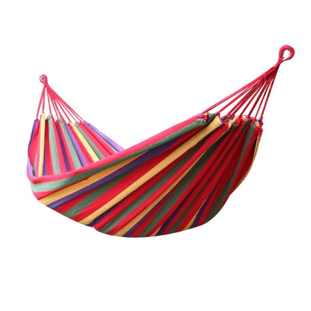 Portable Compact Cotton Hammocks Double 2 Person 330lbs with Tree Ropes