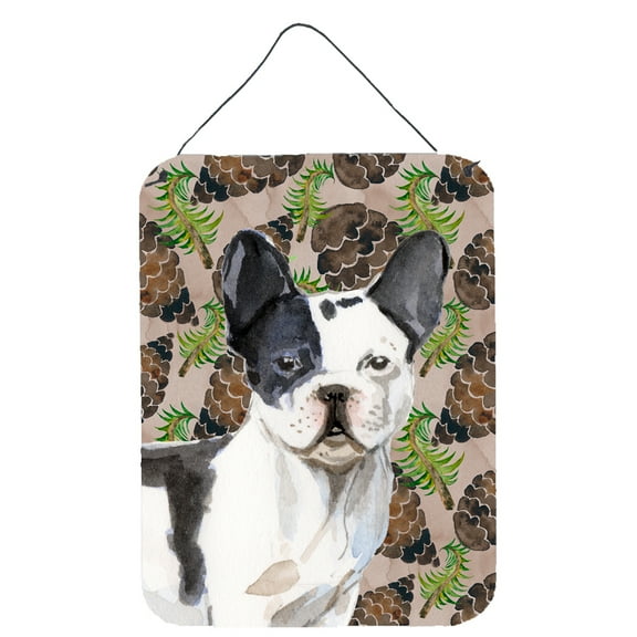 Black White French Bulldog Pine Cones Wall or Door Hanging Prints