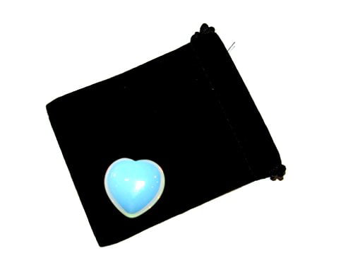 1 Opalite Puff Heart with Velvet Pouch 