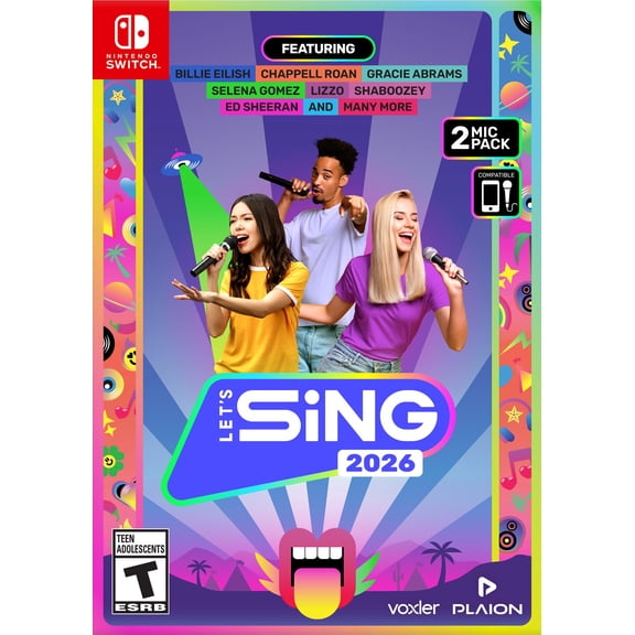 (Open Box) Lets Sing 2026 + 2 Mics for Nintendo Switch