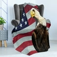 thumbnail image 4 of Eagle Soft Flannel Fleece Throw Blanket, United States of America Flag with of the Country Looking into the Horizon, Cozy Plush for Indoor and Outdoor Use, 60" x 80", Multicolor, by Ambesonne, 4 of 5