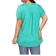 thumbnail image 5 of Oalirro Women's Tops, Tees & Blouses Women Tops and Blouses Fashion Woman Causal V-Neck Solid Printing Blouse Short Sleeve T-Shirt Summer Tops Mint Green, 5 of 9