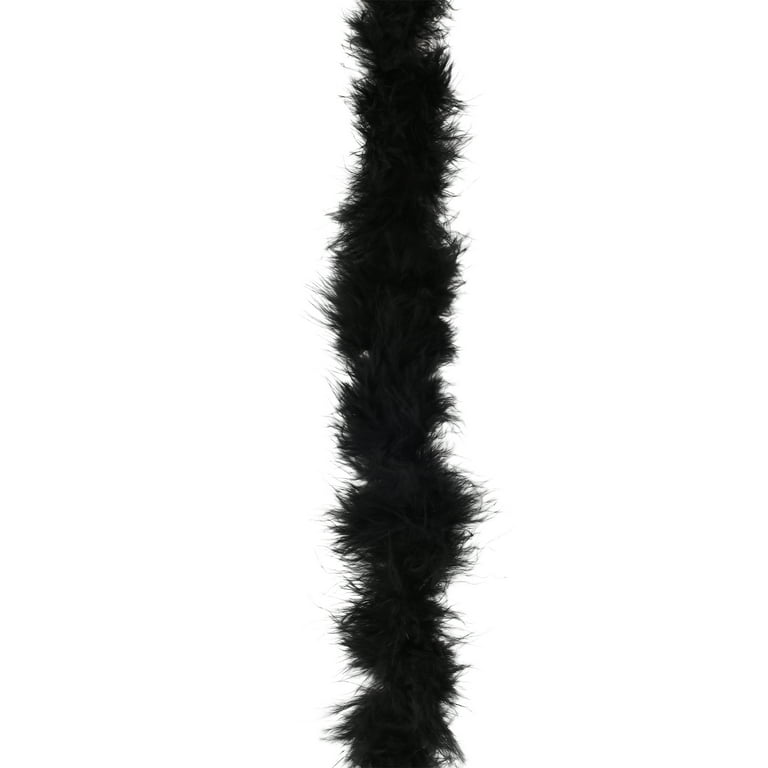 Soarer Black Ostrich Feather Boa - 2Yards 1Ply Long Boas for Halloween  Party,DIY Craft Sewing,Concert(Black)