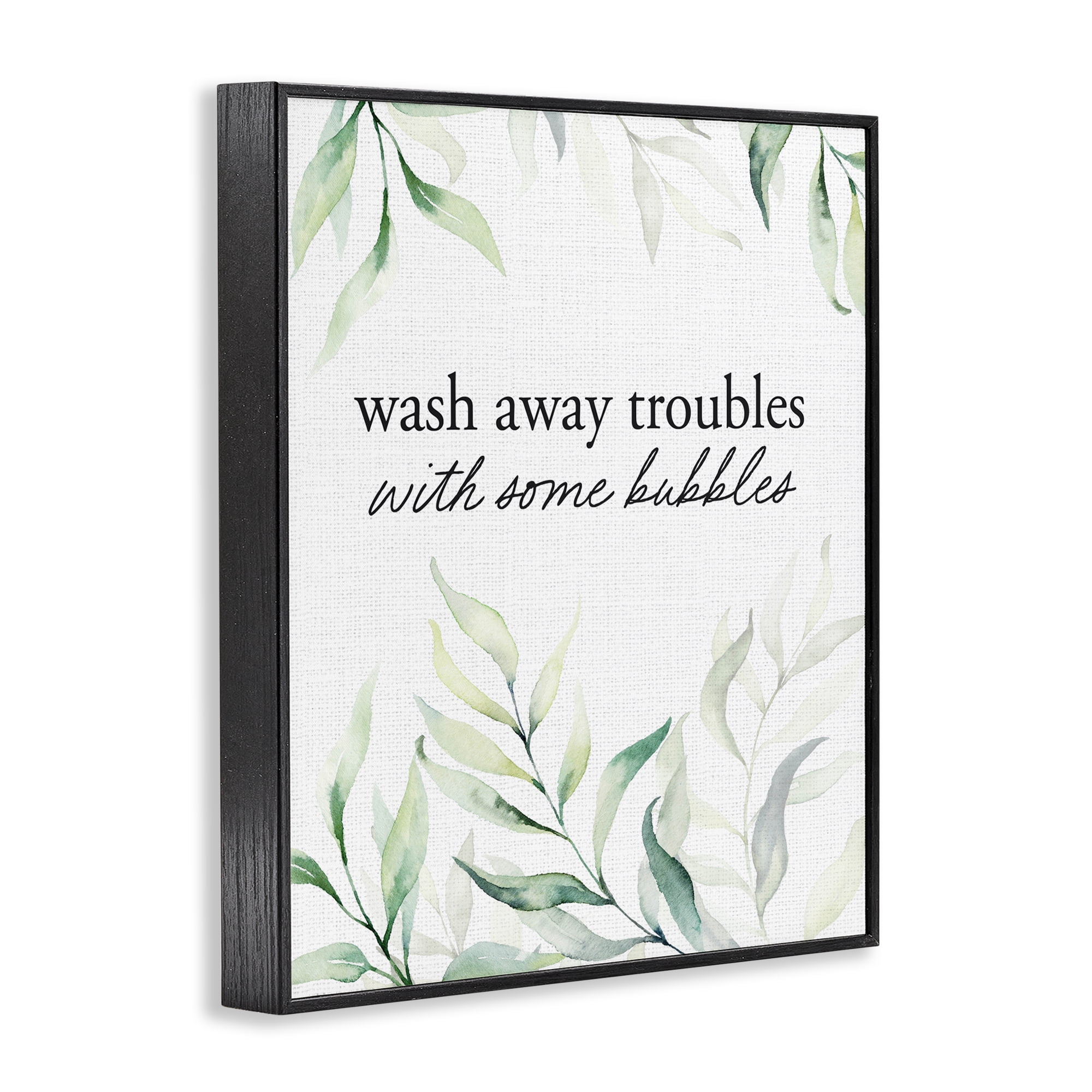 Zen Wash Away Troubles Black Framed Giclee Art, design by Lettered and Lined