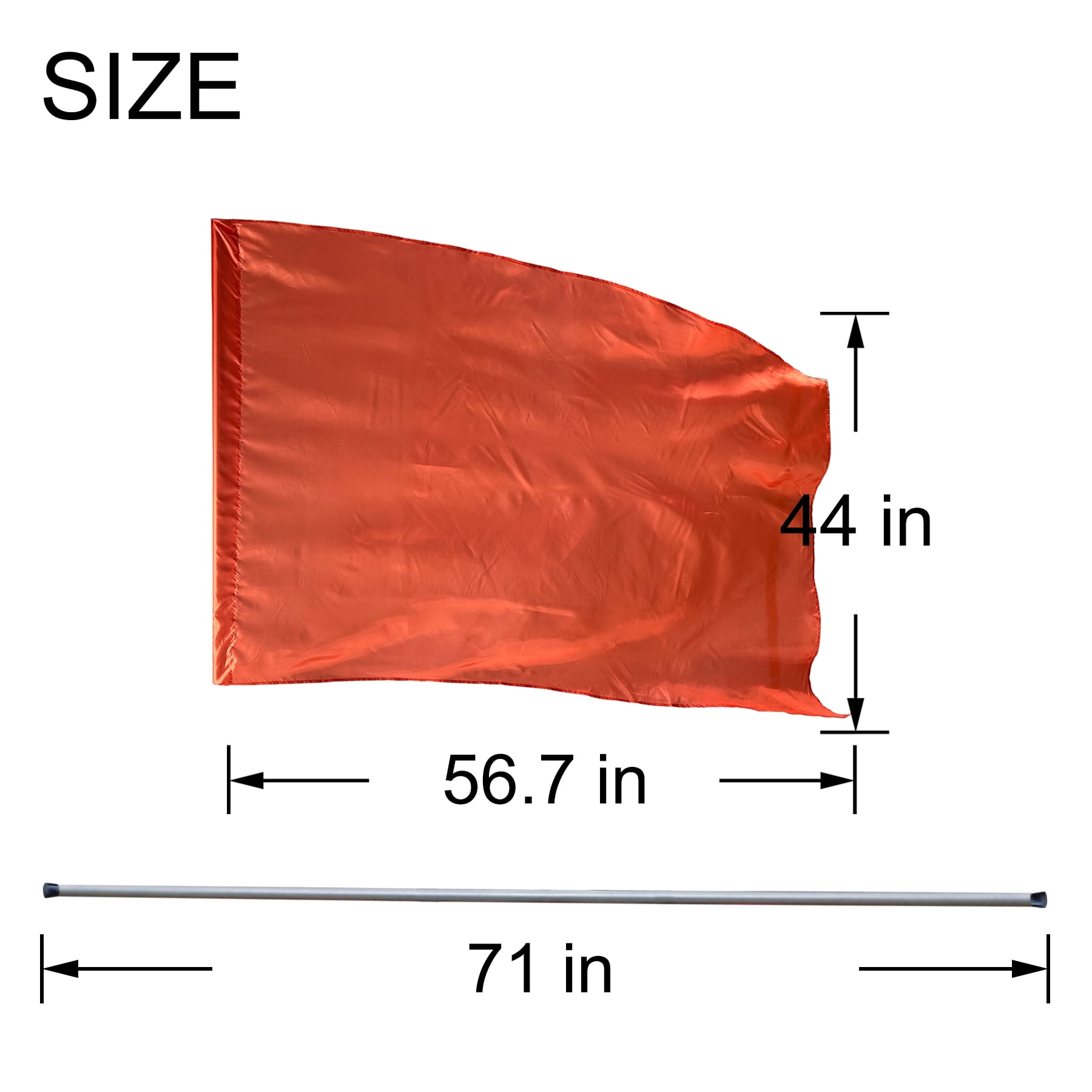 KHAMPA Color Guard Flags with Pole- Oeange Lightweight Spinning Flags for Performances - Durable Construction - Ideal for Marching Bands, Drum Corps, and Dance Teams