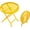 Yellow, variant on PEXMOR Outdoor Side Table, Patio Folding Table with Sturdy X-Shaped Metal Frame Ideal for Indoor & Outdoor