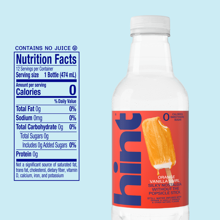 Hint Orange Vanilla Swirl Flavored Water, 16 fl oz, 12 Pack photo 2