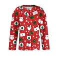 thumbnail image 5 of Christmas Sweaters for Women Plus Size Casual Xmas Snowman Print Lightweight Cable Knit Cardigan Button Down Long Sleeve Open Front Cozy Fashion Fall Women's Sweaters Red 3XL, 5 of 6