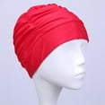 thumbnail image 4 of ZZwxWA Fashion Swimming Cap for Women, Pleated Elastic Long Hair Swim Hat Casual Comfy Swimming Hats Hot Spring Bathing Caps, 4 of 6