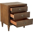 thumbnail image 2 of Traditional Style 3 Drawers Wood Nightstand By Inverness- Brown, 2 of 6