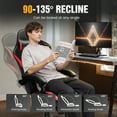 thumbnail image 2 of GTPLAYER Ergonomic Gaming Chair with Footrest and Lumber Support for Adults, Red, 2 of 9