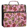 thumbnail image 2 of ALAZA Zipper Binder Strawberry Shape Leopard 3 Ring Trapper Keeper File Folder Organizer Bag, 2 of 8