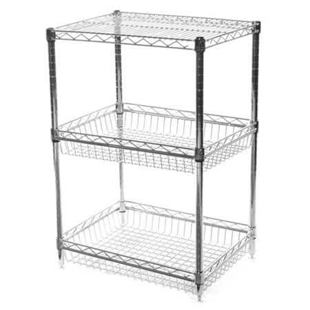 

18 Deep x 36 Wide x 63 High 3 Tier Stationary Basket Unit