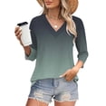 thumbnail image 4 of ZHENHONG Womens V Neck T Shirts, 3/4 Length Sleeve Womens Tops V Neck Casual Tunic Tops Basic Shirts Loose Fit Blouse 3/4 Sleeve Shirts for Women, 4 of 7