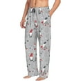thumbnail image 6 of Sigee Santa with Gifts print Men's Pajama Pants Lounge Sleep Bottoms with Elastic Waistband and Pockets-Medium, 6 of 6