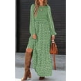 thumbnail image 5 of PRETTYGARDEN Women's Fall Dresses Long Sleeve Flowy Casual Floral Maxi Dress Crew Neck Smocked Tiered Long Dress, 5 of 7