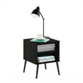 thumbnail image 4 of Furinno Claude Mid Century Style End Table with Wood Legs, Espresso, 4 of 6