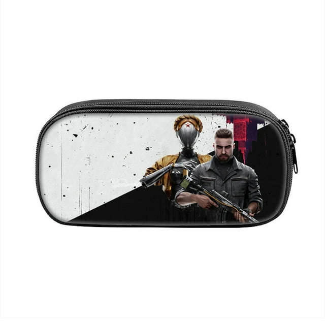 Estuche para lápices Atomic Hearts de poliéster de gran capacidad, impermeable
