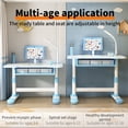 thumbnail image 5 of Meoldis Adjustable Height Kids Desk and Chair Set with LED Lamp, Children's Study Desk with Storage Drawer & Tiltable Top, Ergonomic Writing Table for Home, 5 of 10
