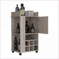 thumbnail image 3 of Bar Cart with 6 Wine Racks, Cabinet & Casters | Modern | Engineered Wood, 3 of 7