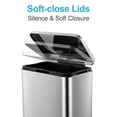 thumbnail image 4 of Kselythan 13 Gallon/50 L Garbage Can, Stainless Steel Kitchen Step Trash Can, Rectangular Metal Kitchen Garbage Bin with Soft Close Lid, Fingerprint-Proof Trash Bin, 4 of 9