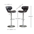 thumbnail image 7 of Roundhill Masaccio Cushioned Leatherette Upholstery Airlift Adjustable Swivel Barstool with Chrome Base, Set of 2, Multiple Colors Available, 7 of 7