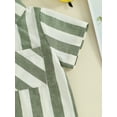 thumbnail image 5 of Infant Boy Gentleman Outfit Striped Print Short Sleeves Button Shirt and Shorts Set, 5 of 8