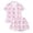 Pink*, variant on RUTAYY Girls Pajama Set Bow Heart Stripe Graphic Button Down Lapel Collar 2 Piece Sleepwear Home Sleep Outfit Pink