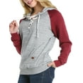 thumbnail image 2 of Doublju Women's Casual Lace Up Pullover Pocket Hoodie With Plus Size, 2 of 4