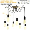 thumbnail image 2 of DONGPAI Ceiling Spider Lamp Light Pendant Lighting,Edison Chandelier Vintage Multiple Adjustable DIY Ceiling Light Kit with 10 Light Heads Adapter No Bulbs, 2 of 8