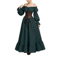 thumbnail image 2 of FNFYFH Renaissance Medieval Costume Dress Women Peasant Cottagecore Dress 1700s Victorian Fairy Dress, 2 of 8