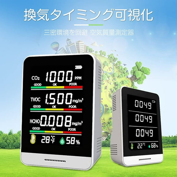 Portable Carbon Dioxide Detector Meter Tester PPM Quality Alarm