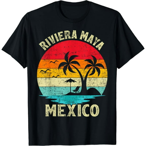 Family Vacation Vintage Retro Mexico Riviera Maya Beach T-Shirt