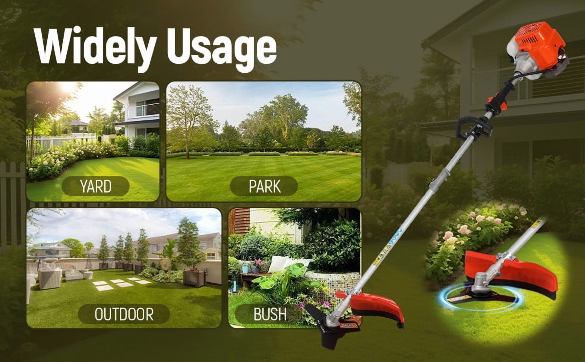 Seipouy 52CC 2-Cycle Gas Weed Wacker, 5 in 1 String Trimmer, 2025 Upgraded Weed Eater Gas Powered, 9500rpm High Power Gas Weed Eater, Brush Cutter