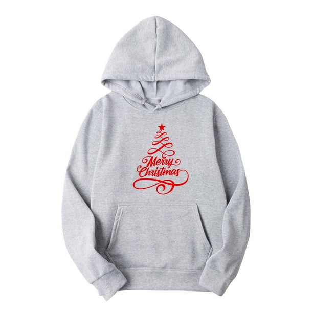 Sudadera con capucha para hombre, informal, con estampado navideño, de manga larga, tipo blusa