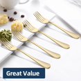 thumbnail image 2 of Queilt 4 Piece Gold Dinner Forks, 17.1cm Stainless Steel Forks, Gold Forks Silverware Set, 2 of 5