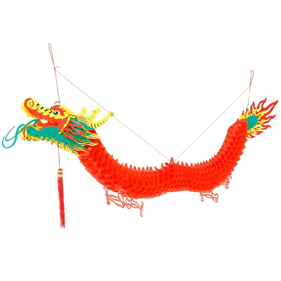 Chinese Dragon Year Decoration New Paper Garland Hanging 3D Decors Tissue Lantern Ornament Spring Festival Feng Toys