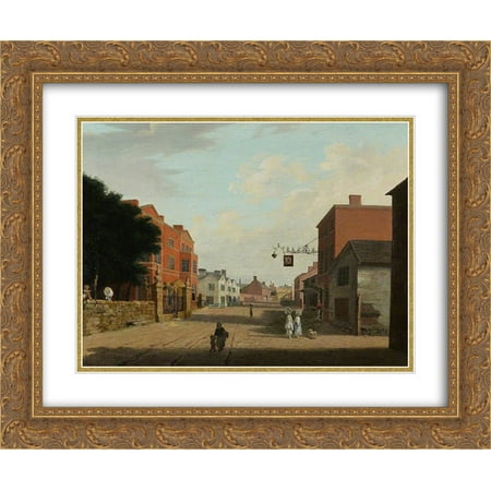 William Williams 2x Matted 24x20 Gold Ornate Framed Art Print 'Church Street, Oswestry, Shropshire '