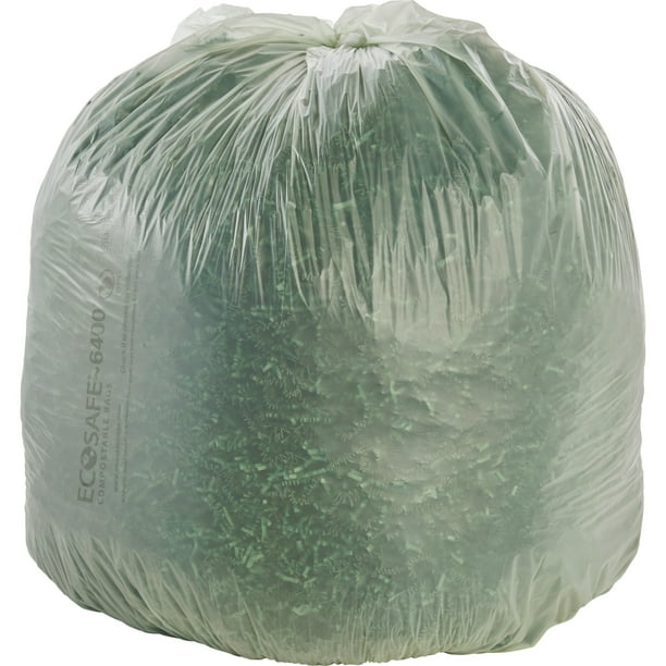 Stout EcoSafe Compostable Trash Bags, Green, 40 / Carton (Quantity)