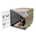 thumbnail image 2 of Tribal Dog Crate Cover, Creative Peacock Pattern with Flowers Abstract Native America Art, Easy to Use Pet Kennel Cover for Medium Large Dogs, 35" x 23" x 27", Cream and Purple, by Ambesonne, 2 of 6