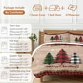 thumbnail image 6 of Buffalo Check Bedding Duvet Cover Set Full 4 Pieces Plaid Merry Christmas Trees on Retro Wooden Board Bedding Set with Zipper Closure,1 Comforter Cover 86x86 Inches 1 Flat Sheet & 2 Pillow Cases, 6 of 7