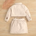 thumbnail image 4 of Gyratedream Toddler Girl's 2 Piece Outfit Button Up Long Sleeves Jacket and Bow Front Aline Skirt Set, 4 of 8