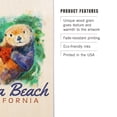 thumbnail image 3 of Avila Beach, California, Sea Otter, Watercolor Birch Wood Wall Sign (6x9 Rustic Home Decor, Ready to Hang Art), 3 of 5