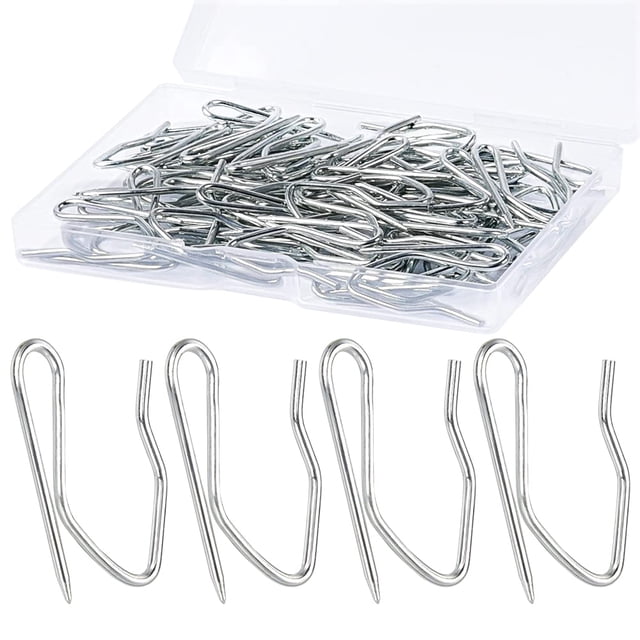 Ganchos para cortinas Sopito de acero inoxidable, 1,2 cm, 58 unidades