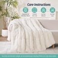 thumbnail image 7 of Anjee Shaggy Long Fur Faux Fur Weighted Blanket, Cozy and Fluffy Plush Sherpa Long Hair Blanket for Adult 20lbs, Fluffy Fuzzy Sherpa Reverse Heavy Blanket for Bed, Couch, Cream White, 60 x 80 Inches, 7 of 7