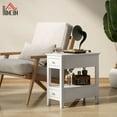 thumbnail image 2 of HOMCOM End Table with Charging Station USB Ports Side Table with Storage, 2 of 10