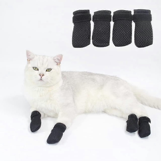 4 fundas protectoras para garras de gato, de malla transpirable.