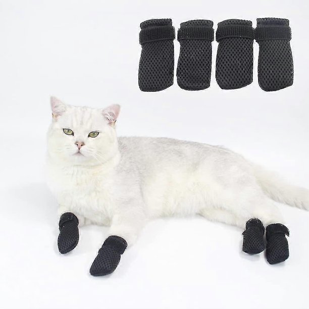 4 fundas protectoras para garras de gato, de malla transpirable.