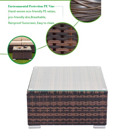 Bamboo Living Room Furniture Set With Cushion Lowestbest Outdoor Furniture Sectional Sofa Set (Only Coffee Table), Sectional Living Room Set, All-Weather Brown PE Rattan Wicker Sofa Sectional Furniture Set with Cushion and Pillow, Steel Frame ()